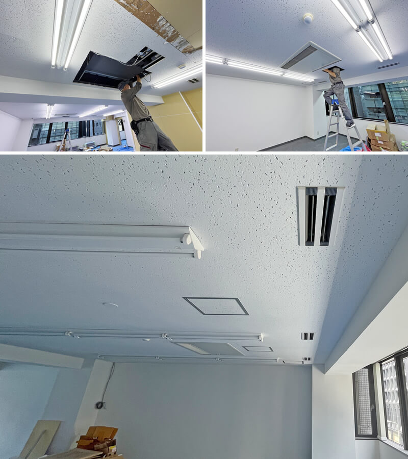 新しい室内機を設置します