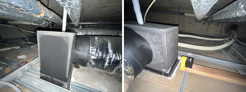 結露が発生している箇所にセンサーを設置させていただきました