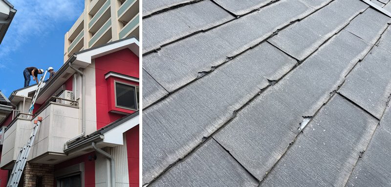 屋根が劣化していました