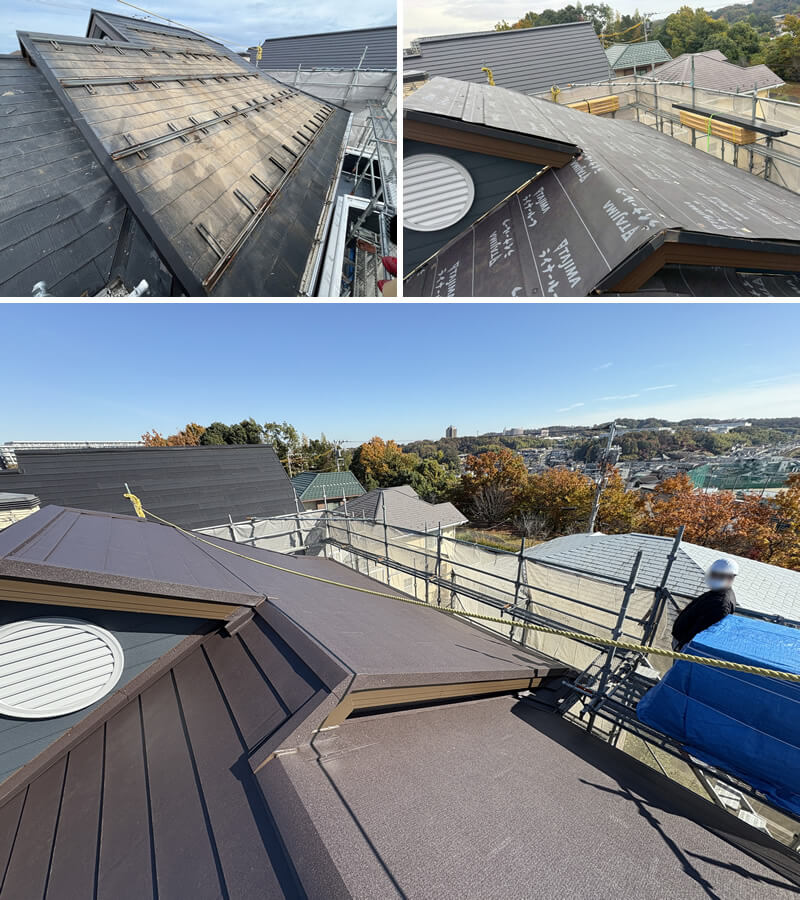 屋根改修の様子