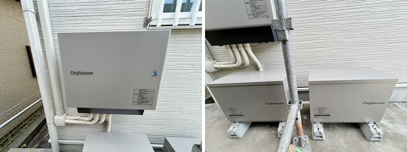 パワーコンディショナ(パワコン)と蓄電池を設置します